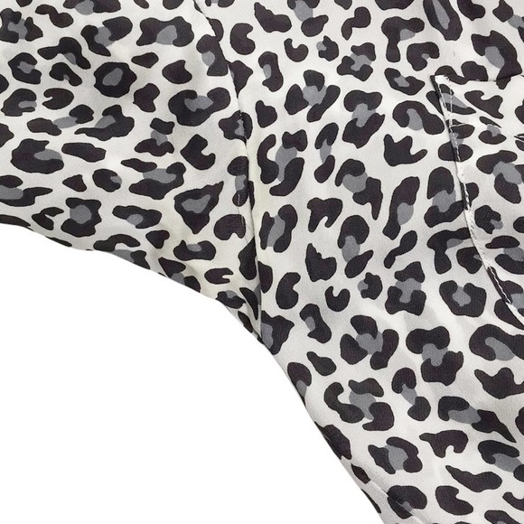 Rebecca Taylor snow leopard print long sleeve silk blouse size 8 - Picture 4 of 8